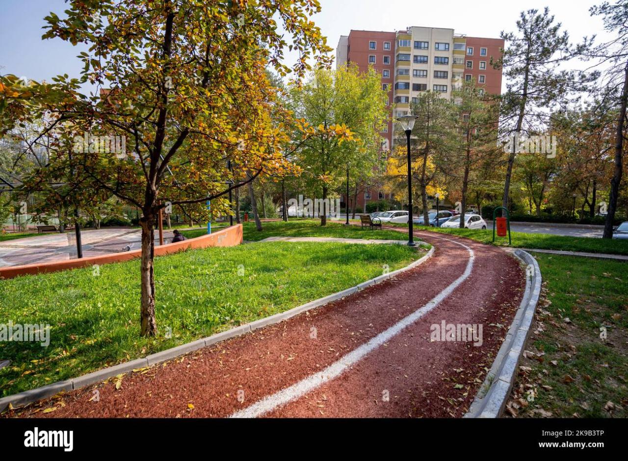 Nearby parks with paved walking trails for strollers